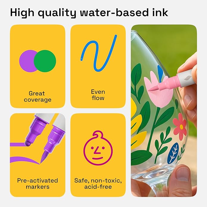 ARTISTRO Rock Acrylic Paint Markers - Rock Painting Kit for Arts & Crafts - Dual Tip Acrylic Paint Pens