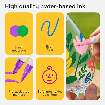 ARTISTRO Rock Acrylic Paint Markers - Rock Painting Kit for Arts & Crafts - Dual Tip Acrylic Paint Pens