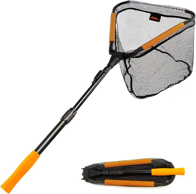 Floating Fishing Landing Net - Foldable for Freshwater or Saltwater - Folding and Fly Fishing