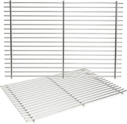 J&HYBBQ 19.5" Stainless Steel Grill Grates Replacement for Weber Genesis 300 Series Grills (2007-2016) - 18 Solid Rods, 7MM Thick, Non-Stick & Rust-Resistant Cooking Grates