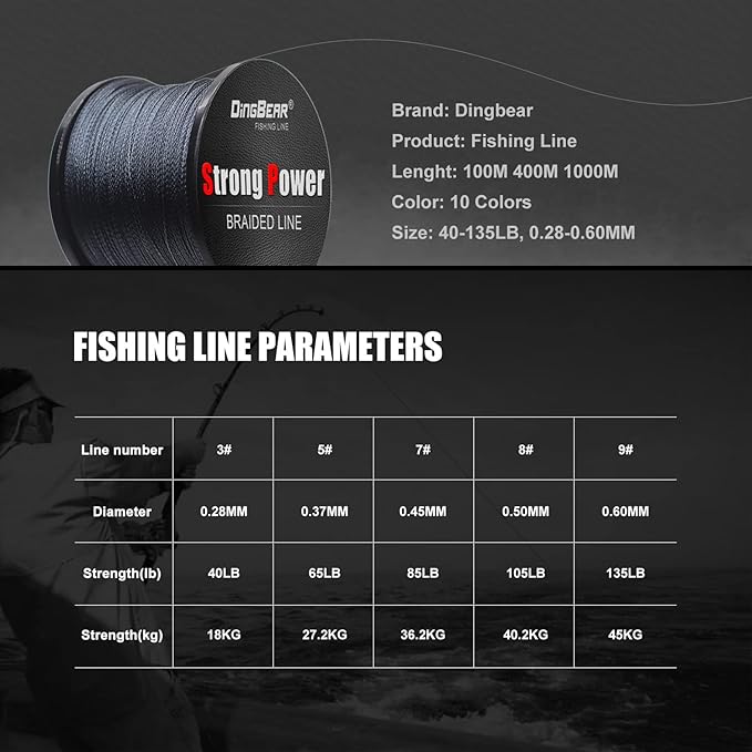 Dingbear 437Yd-5000Yd Super Strong Pull Generic Braided Fishing Line Fish ing Lines FishLines FishingLine