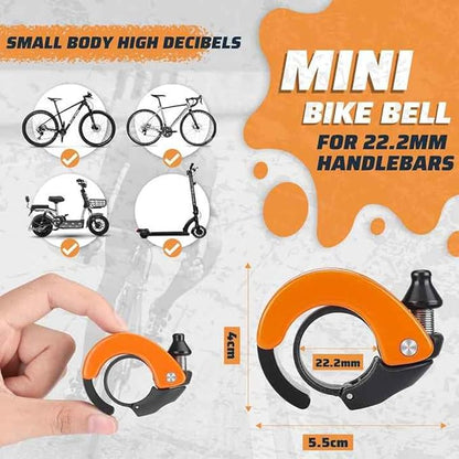 Bike Bell Hidden Conch Bicycle MTB Bells Max 100db Clear Long Sound for 22.2mm/0.78in Handlebars Ebike Horn for Adults or Kids Bike