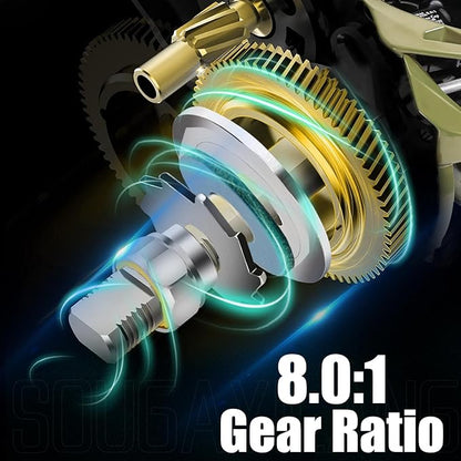 Sougayilang Baitcaster Combo, 30Ton+24Ton Graphite 2-Piece Blanks Casting Fishing Rod,SuperPolymer Handle,“S” Style Hook Keeper with Camo Baitcasting Reel