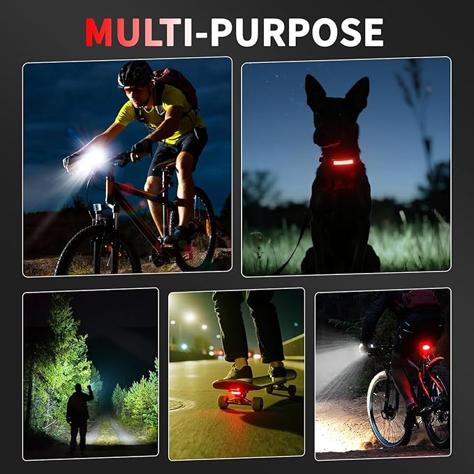 Bike Light for Night Riding, 2000LM/1000LM Bicycle Headlight & Taillight, Multiple Modes,3000mAh/2000mAh USB C Rechargeable Waterproof LED Bright Bike Headlights for Cyclists and Commuters