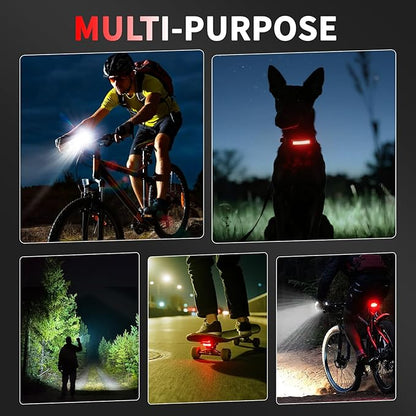 Bike Light for Night Riding, 2000LM/1000LM Bicycle Headlight & Taillight, Multiple Modes,3000mAh/2000mAh USB C Rechargeable Waterproof LED Bright Bike Headlights for Cyclists and Commuters