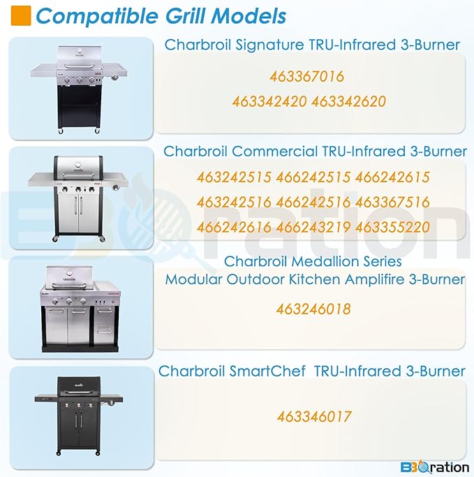 17" Grill Grates and Emitter for Charbroil TRU Infrared 3-Burner 463242516 466242515 466242516 466242615 466242616 463355220 463342420 Grill Parts for Charbroil Grill Replacement Parts