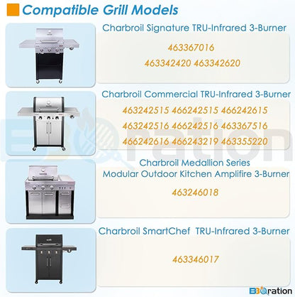 17" Grill Grates and Emitter for Charbroil TRU Infrared 3-Burner 463242516 466242515 466242516 466242615 466242616 463355220 463342420 Grill Parts for Charbroil Grill Replacement Parts