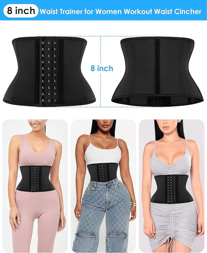 Short Torso Waist Trainer for Women Lower Belly Fat, Workout Fajas Colombianas Waist Cincher Corset