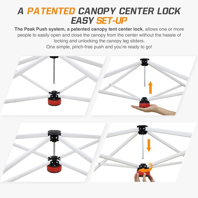EAGLE PEAK 10x10 Slant Leg Pop-up Canopy Tent Easy One Person Setup Instant Outdoor Beach Canopy Folding Portable Sports Shelter 10x10 Base 8x8 Top (Light Beige)