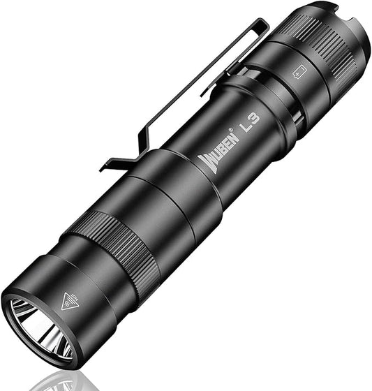 WUBEN L3 Flashlights High Lumens, 3000 Lumens Flash Light Bright Flashlight Rechargeable, Dual-Way USB C Charging 6 Mode, IP68 Handheld Flashlight for Tactical/Outdoor, Tool Gifts for Men