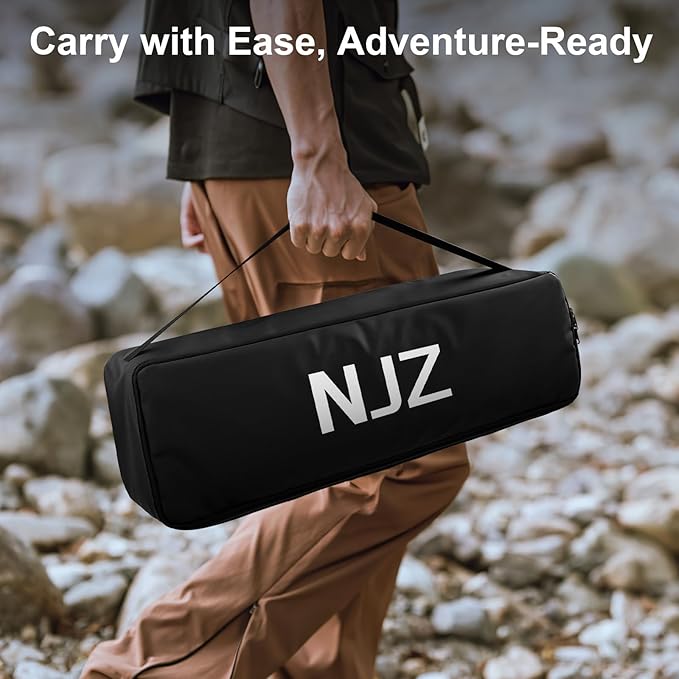 Folding Outdoor Camping Table, Aluminum Roll-Up Top and Carry Bag, 380 LBS Capacity, Lightweight Portable Tables for Picnic, BBQ and Tailgating.(Black)