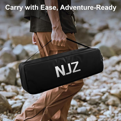 Folding Outdoor Camping Table, Aluminum Roll-Up Top and Carry Bag, 380 LBS Capacity, Lightweight Portable Tables for Picnic, BBQ and Tailgating.(Black)