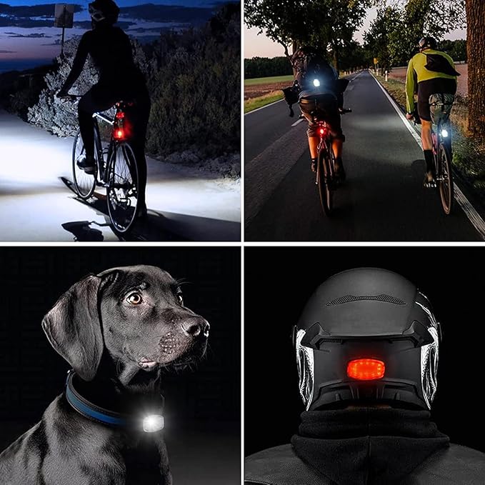 LED Bike Head & Tail Light Set with Rechargeable Functionality High Visibility LED Light Set for Night Rides Lamp
