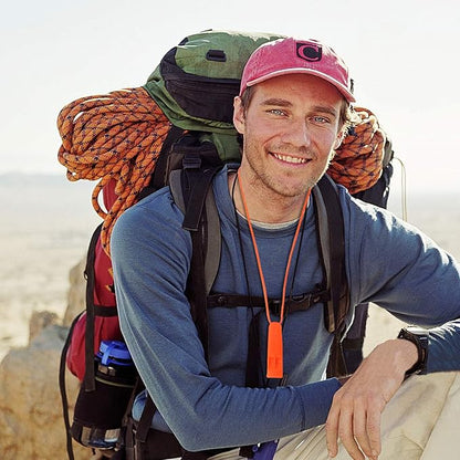 AUGSUN 10 Pcs Safety Whistle Marine Whistle Plastic Whistles with Lanyard for Emergency