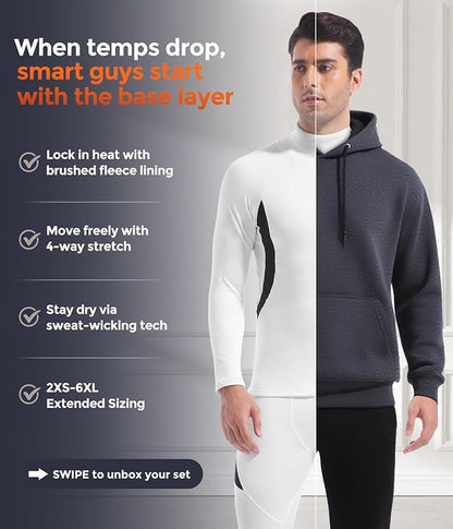 CL convallaria Thermal Underwear Long Johns Set Mens Winter Gift Hunting Gear Sport Base Layer Bottom Top