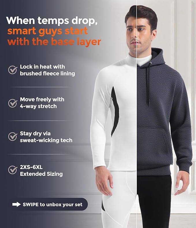 CL convallaria Thermal Underwear Long Johns Set Mens Winter Gift Hunting Gear Sport Base Layer Bottom Top