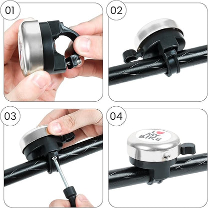 Bike Bell, Classic Nostalgic Bell, Loud Sound, Bicycle Accessories, Kids Bike Bell and Balance Car Bell, Adult Bicycle Bell,Black,and Silver...