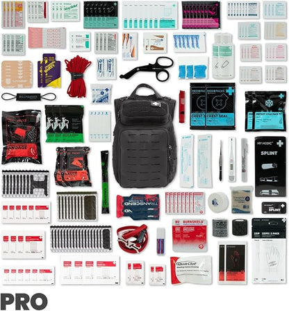 My Medic Recon PRO - HSA FSA First Aid Kit - 250+ First Aid and Survival Essentials, Supplies, & Must Have IFAK for Home, Car, Office or Business - Black