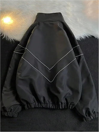 SOLY HUX Men's Y2k Zip Up Jacket Lightweight Windbreaker Outerwear Varsity Jackets