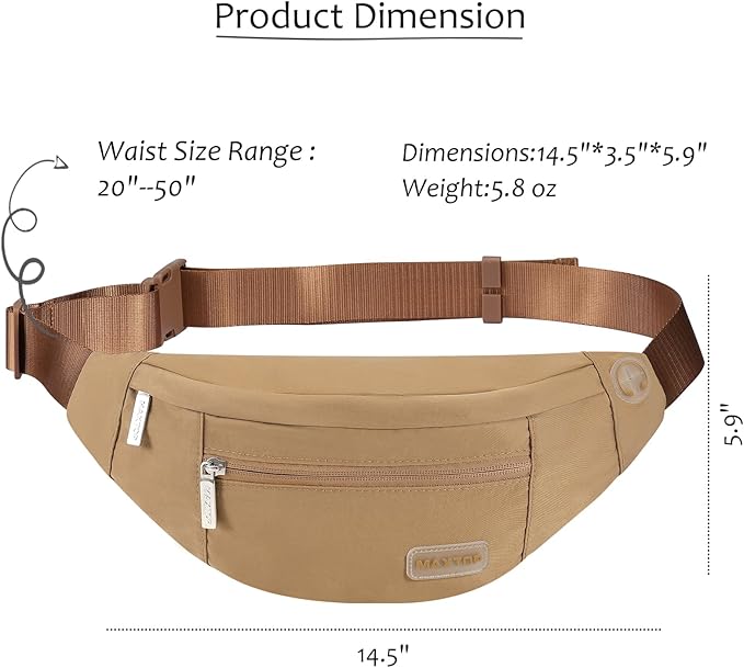 MAXTOP Large Crossbody Fanny Pack with 4-Zipper Pockets,Gifts for Enjoy Sports Festival Workout Traveling Running Casual Hands-Free Wallets Waist Pack Phone Bag Carrying All Phones