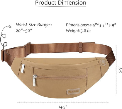 MAXTOP Large Crossbody Fanny Pack with 4-Zipper Pockets,Gifts for Enjoy Sports Festival Workout Traveling Running Casual Hands-Free Wallets Waist Pack Phone Bag Carrying All Phones