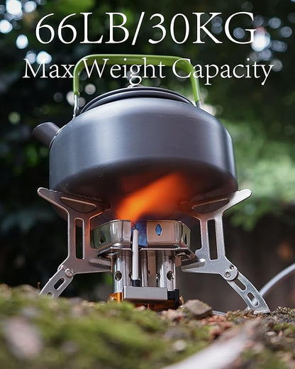 Windproof Portable Backpacking Stove Burner,Piezo Ignition,Stove Adapter,Safe pipeline,High-power,Lightweight,Propane Butane Stove for Camping Hiking Picnic Outdoor-5800W-Plastic Storage Box