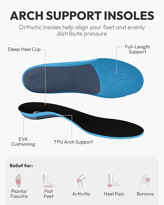 Mens Hiking Shoes for Plantar Fasciitis, Waterproof Walking Shoes for Men with Arch Support, Lightweight Mens Sneakers for Cushioned Comfort