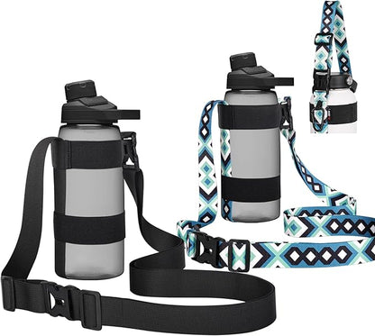 HEYSKAY Water Bottle Holder With Handle and Adjustable Shoulder Strap, Sling With Carabiner for 12oz-40oz Hydro Flask, Sports, Gym, Hiking, Camping, Walking