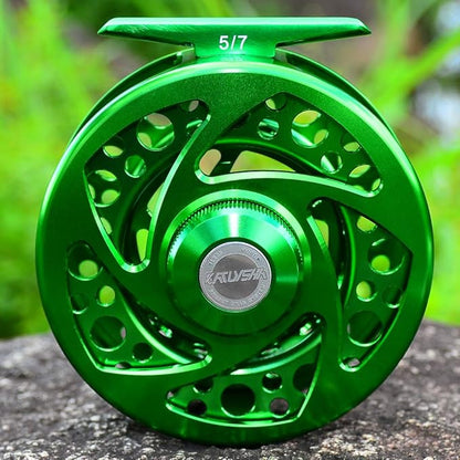 Fly Fishing Reel Fly Reels - Large Arbor CNC-Machined Aluminum Alloy Body Light Weight 5/7, 7/9, 9/10 wt (Black, Green, Silver/Blue, Gray-Green, Silver-Blue,Gunmetal,Ice Blue,Sapphire Blue)