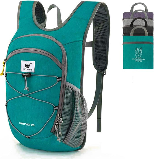 SKYSPER 15L/20L Foldable Hiking Backpack Lightweight Packable Travel Daypack with Chest Strap Small Folding Pack for Walking