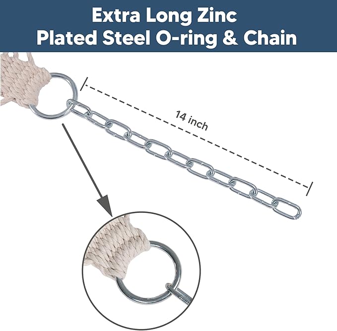 SUNCREAT Hammocks Two Person Tree Hammock, Heavy Duty Curved Bar Hammock for Poolside, Garden, Backyard, Patio, 450lbs Capacity, Navy