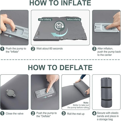 Elegear Self Inflating Sleeping Pad, Built-in Electric Pump 3.1" Ultra-Thick Memory Foam Camping Mattress with Pillow Foam Sleeping Pad for Camping R-Value 9.5 Foam Camping Pad for Car/Traveling