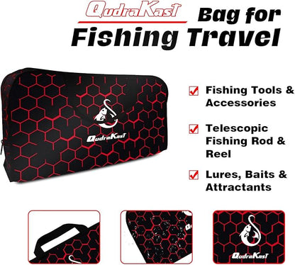 Fishing Rod and Reel Combos, Unique Design with X-Warping Painting, Carbon Fiber Telescopic Fishing Rod with Reel Combo Kit with Tackle Box, Best Gift for Fishing Beginner and Angler