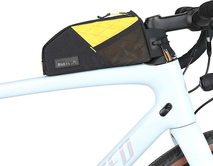 Rhinowalk Bike Top Tube Bag Bicycle Front Frame Bag Waterproof Bike Bag 1.2L with Dual Side Mesh Pockets Perfect for MTB Road Bike Cycling Commuting and Outdoor Adventures