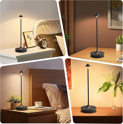 Cordless Table Lamp Rechargeable LED Table Lamps Battery Operated 4000mAh Touch Dimmable Wireless Lamp Waterproof Portable Outdoor Table Light for Restaurants and Dining Home Indoor/Outdoor Use