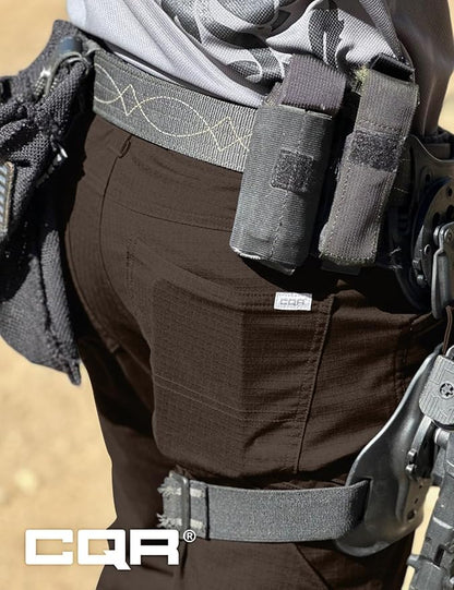 CQR Men's Flex Stretch Tactical Pants, Water Resistant Ripstop Cargo Pants, Lightweight EDC Outdoor Work Hiking Pants