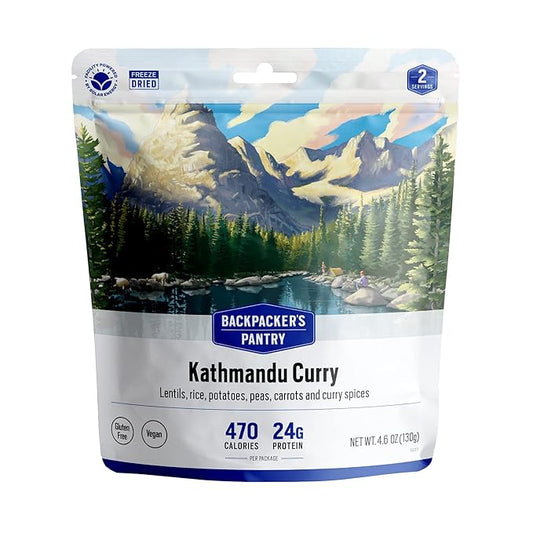 Backpacker's Pantry Kathmandu Curry, 2 Servings Per Pouch, Freeze Dried Food, 16 Grams of Protein, Vegan, Gluten Free