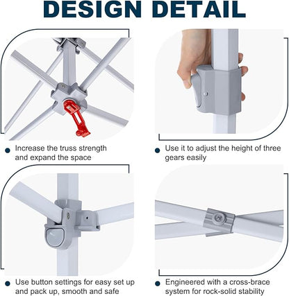 MASTERCANOPY 10x10 Premium Heavy Duty Pop Up Commercial Instant Canopy with Sidewalls(10x10 Black)