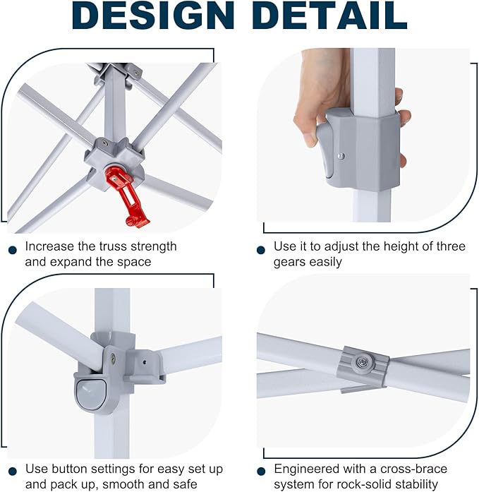 MASTERCANOPY 10x10 Premium Heavy Duty Pop Up Commercial Instant Canopy with Sidewalls(10x10 Blue)