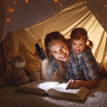 LED Flashlights,4pack Tactical Flashlight High Lumens Lights with 12Pack AAA Batteries Portable Waterproof Zoomable Flashlight with 5 Mode for Camping/Outdoor/Emergency(Black-4pack)