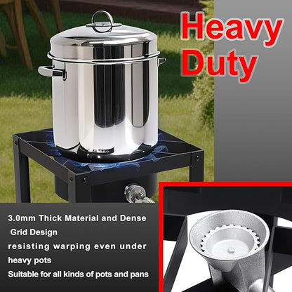 Single Burner Propane Camp Stove | Portable Table Top Gas Grill | High Pressure Gas Stove with 20 PSI Regulator & Hose - for Outdoor Camping Home Brewing Turkey Fry 32.3 * 15.7 * 15.7 in