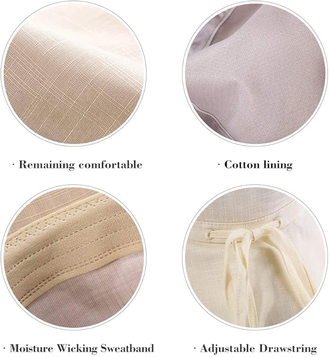 Comhats S/M/L/XL/XXL Womens Summer Flap Cover Cap Cotton UPF 50+ Sun Shade Hat with Neck Cord