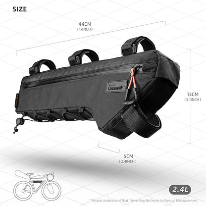 Bicycle Frame Bag Bike Triangle Bag Waterproof Bike Bag 2.4L with Dual Side Mesh Pockets for MTB Road Bike Cycling Commuting and Outdoor Adventures