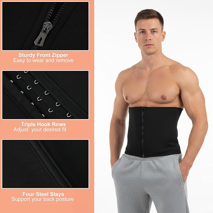 Waist Trainer for Men mens Shapewear Waist Trimmer for Men Corset Sweat Body Shaper Girdle Tummy Control Stomach Wrap