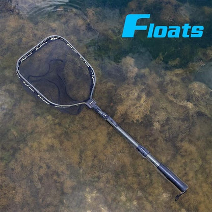 YVLEEN Floating Fishing Net - Folding Fishing Landing Net with Rubber Coating Mesh for Easy Fish Catch and Release, Fishing Net for Freshwater and Saltwater