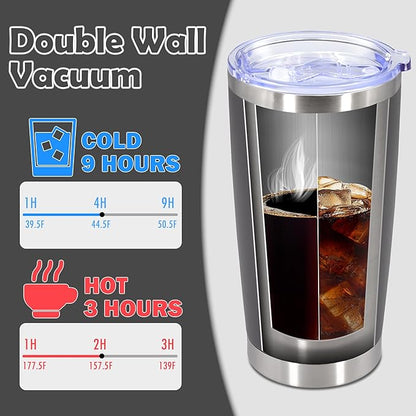 20oz Tumbler Bulk Stainless Steel Tumbler Cup with Lid Vacuum Insulated Double Wall Travel Mug, Durable Powder Coated Travel Coffee Tumbler Mug for Hot & Cold Drinks, Grey,12 Pack