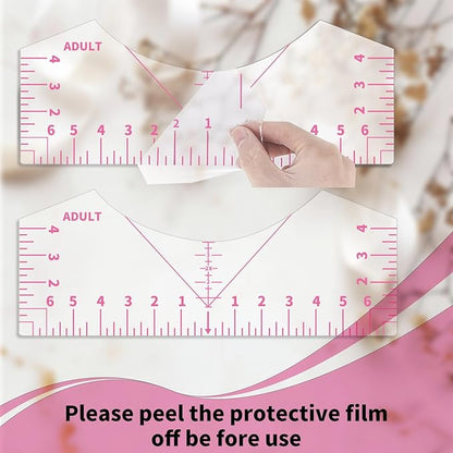 5Pack Tshirt Ruler Guide for Vinyl Alignment, T Shirt Rulers to Center Designs, PVC Measurement Template, Sewing Supplies Accessories Tools for Cricut Heat Press Transfer Vinyl （Pink）