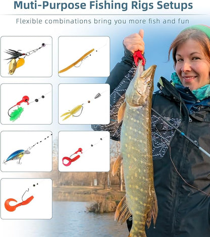 Fishing Lures Hooks Kit, Fishing Gear Tackle Box Kit with Pliers, Bionic Baits,Spoon Lures, Hooks, Weights Freshwater, Saltwater and Accessories for Men Women Kids Fishing Tackles Gift