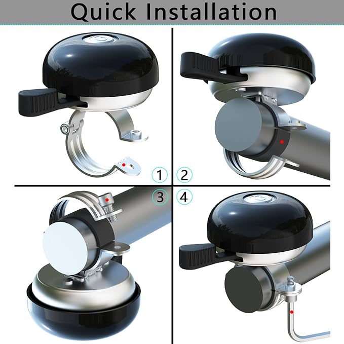 Greallthy Bike Bell Classic Bike Bells for Adults Kids, Bicycle Bell for Handlebars Adult, Loud Sound Beach Cruiser Mountain Bike Bell Accessories.