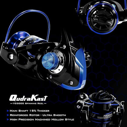 Fishing Rod and Reel Combos, Unique Design with X-Warping Painting, Carbon Fiber Telescopic Fishing Rod with Reel Combo Kit with Tackle Box, Best Gift for Fishing Beginner and Angler